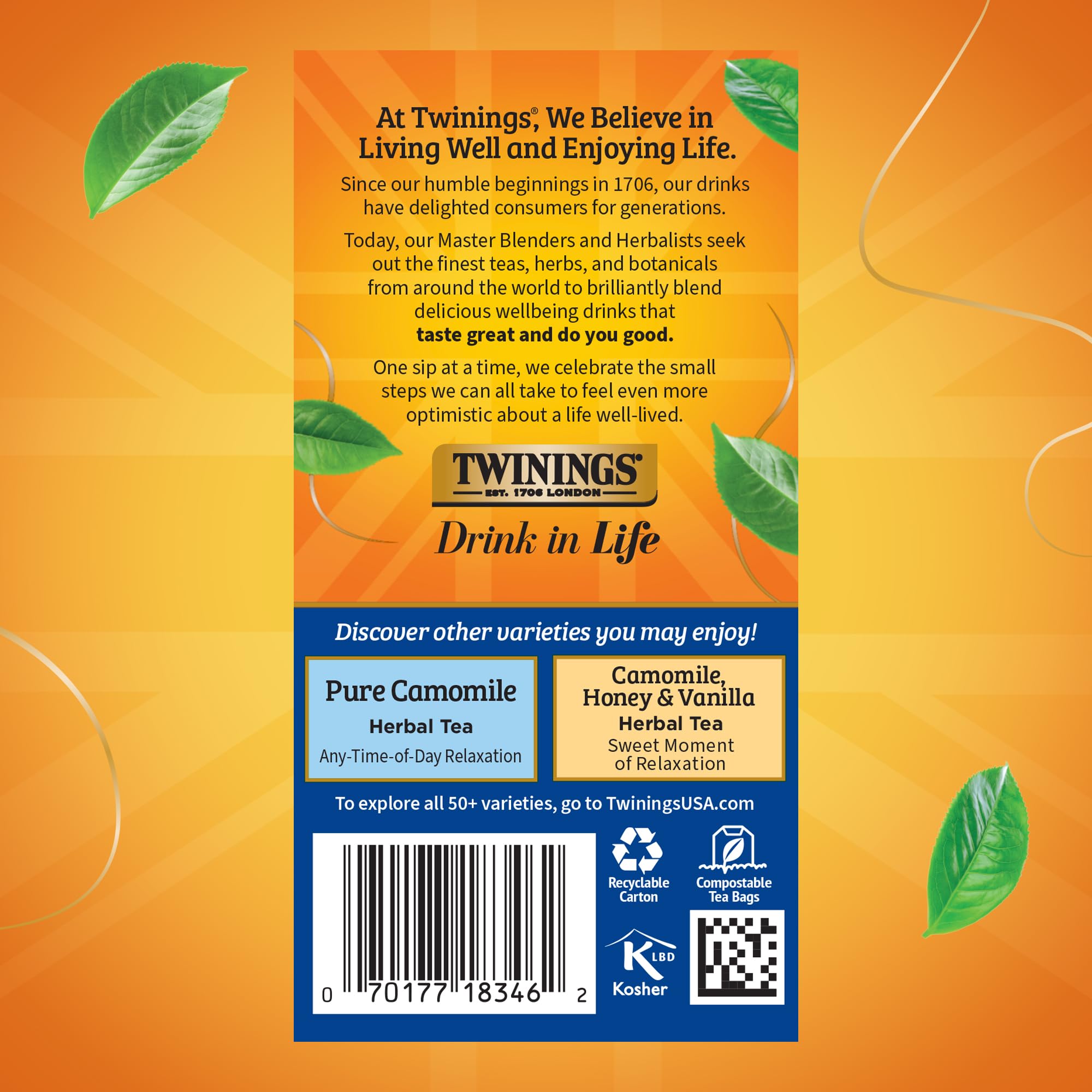 Twinings Nightly Calm close-up on lemongrass and spearmint aroma notes.