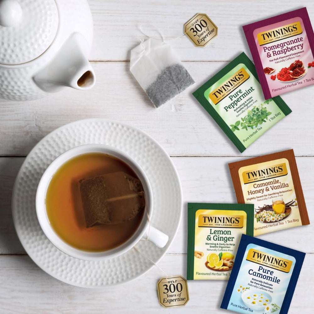 Twinings nightly calm tea bag ready for a relaxing evening ritual
