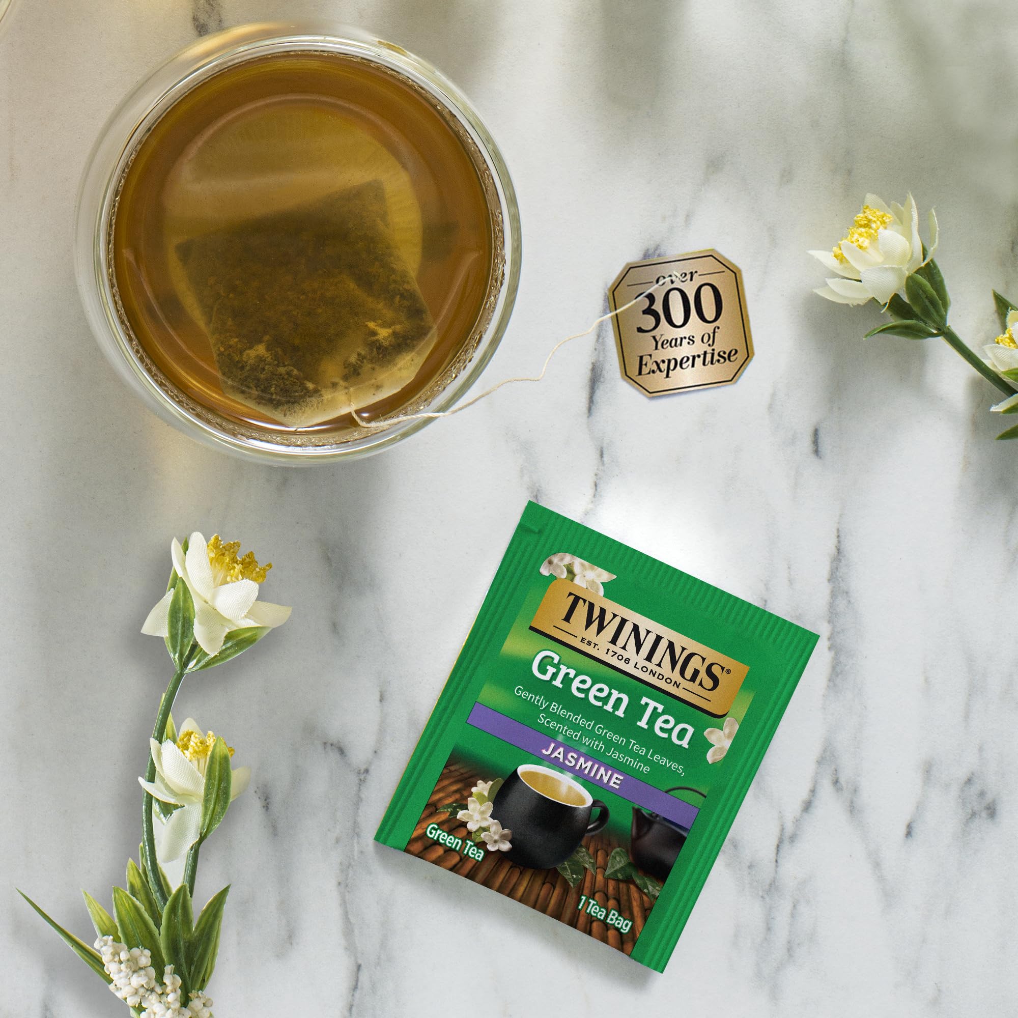 Twinings tea bags shown in a cozy home or office setting for easy brewing.