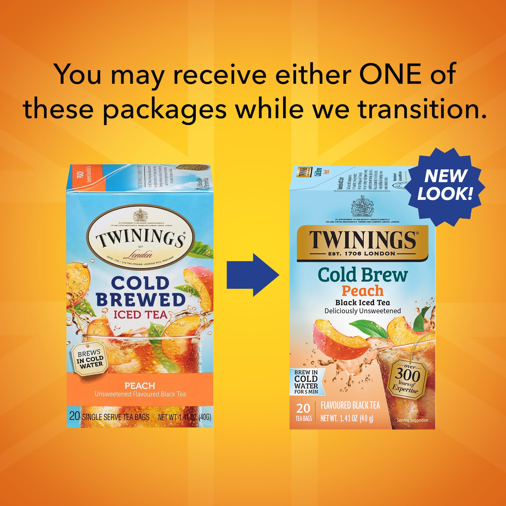 Twinings Peach Cold Brew close-up shows peach flavor and inviting aroma for iced tea.