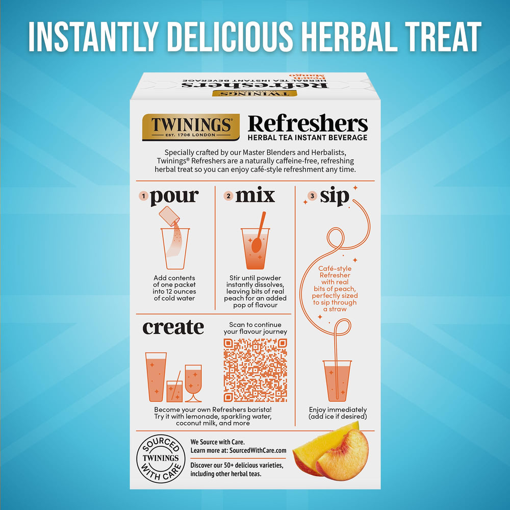 Twinings Peach Mango Refreshers sparkling water pairing.
