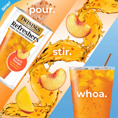 Twinings Peach Mango Refreshers straw-friendly sip.