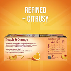 Twinings Peach & Orange tea poured into a cup, ideal for hot service.