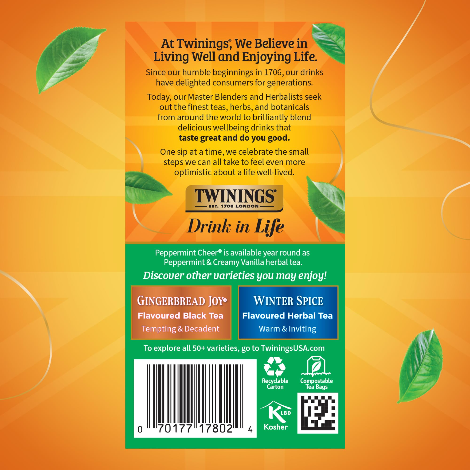 Iced version: Twinings Peppermint Cheer over ice for a bright refresh