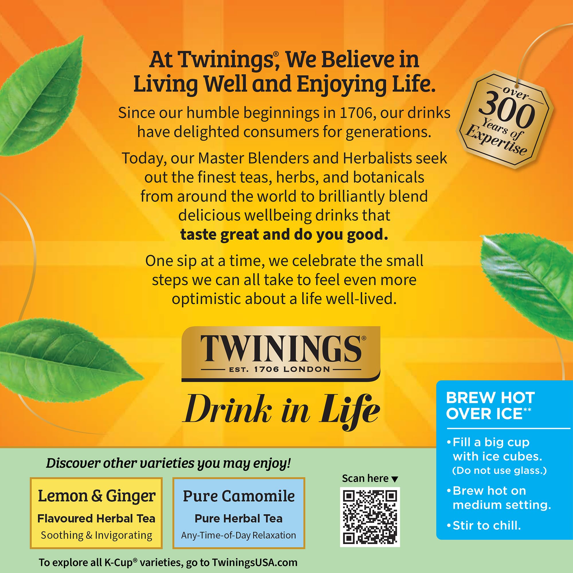 Twinings Peppermint Tea iced in a glass for a cooling treat.