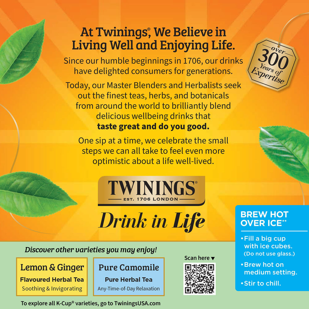 Twinings Peppermint Tea iced in a glass for a cooling treat.