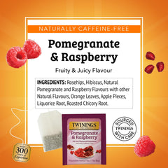 Twinings Pomegranate & Raspberry on-the-go tea sachets for easy refreshment anywhere.