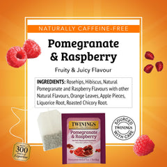 Close-up of Twinings herbal infusion with visible fruit notes.