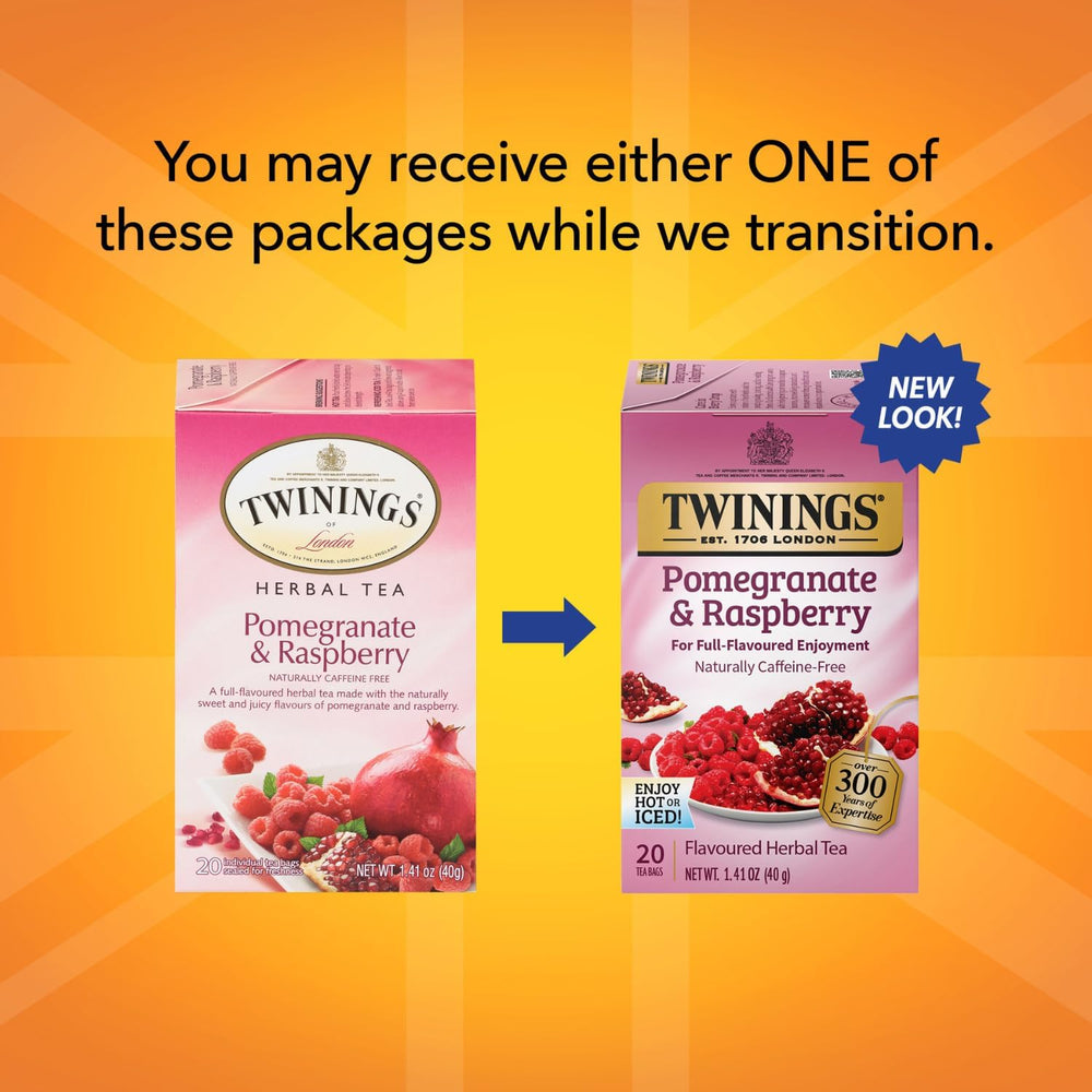 Steeping Twinings Pomegranate and Raspberry tea yields a bright red infusion.