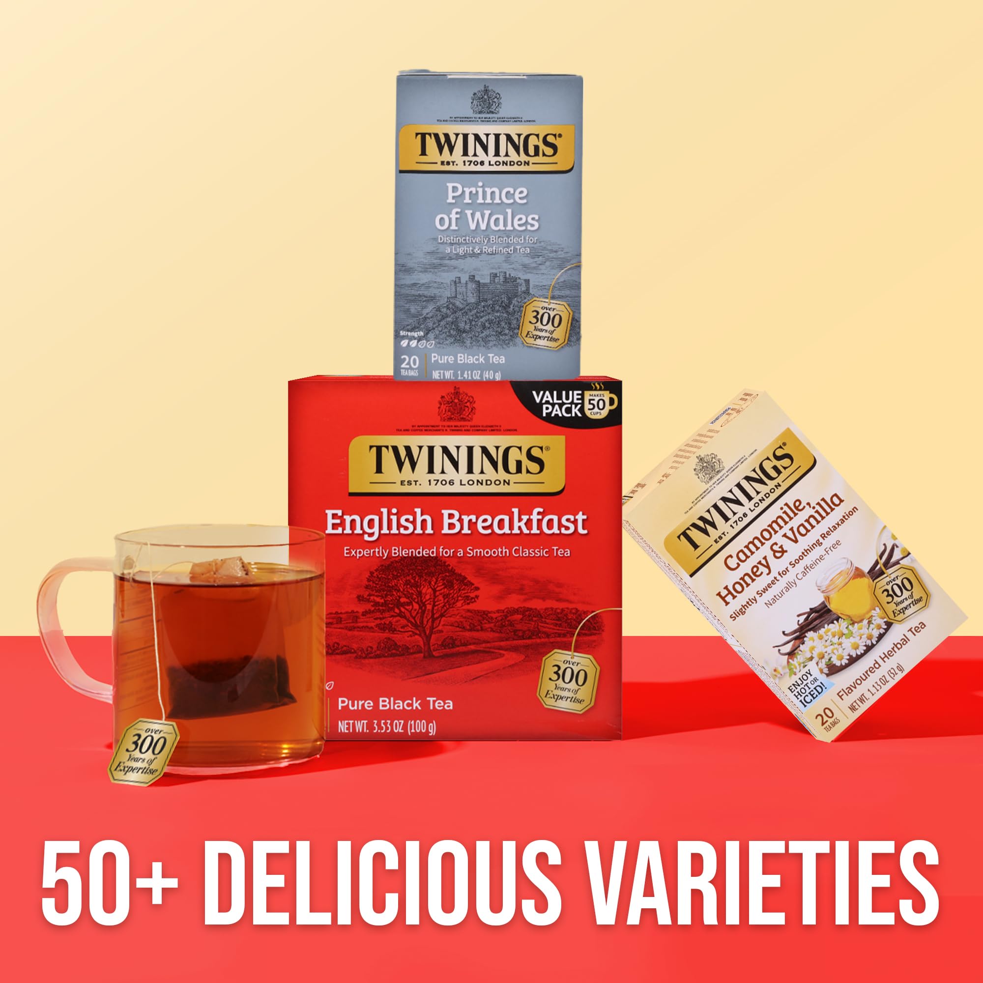 A glass of iced Twinings Prince of Wales tea, refreshingly smooth.