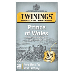 Twinings Prince of Wales tea box and bags show a classic blend for a refined daily ritual.