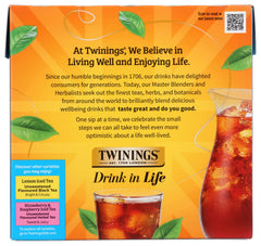 Twinings Pure Black Iced Tea Bags closeup shows breathable bags and rich color