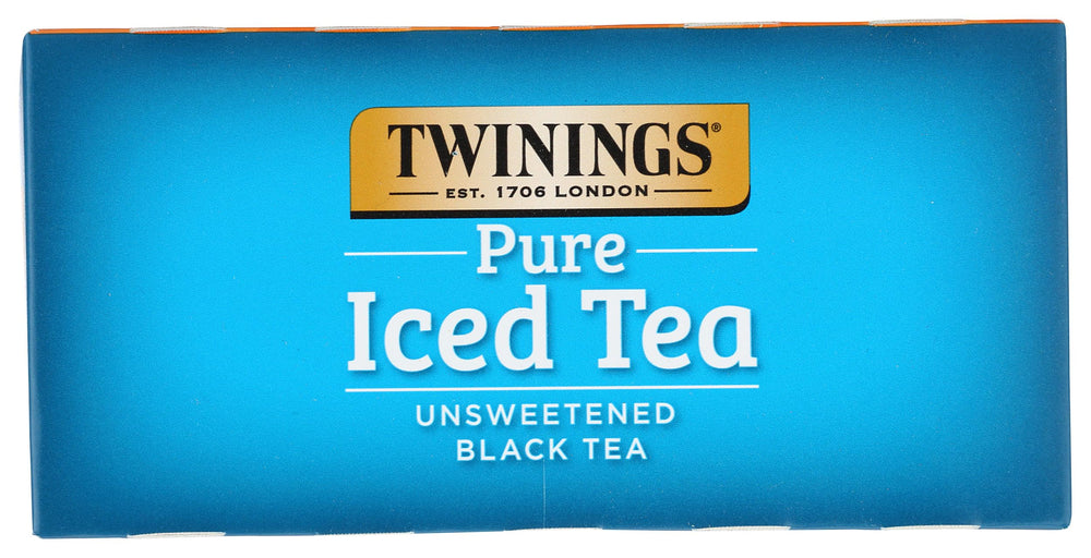 Twinings Pure Black Iced Tea Bags packaging on shelf signals everyday iced tea option