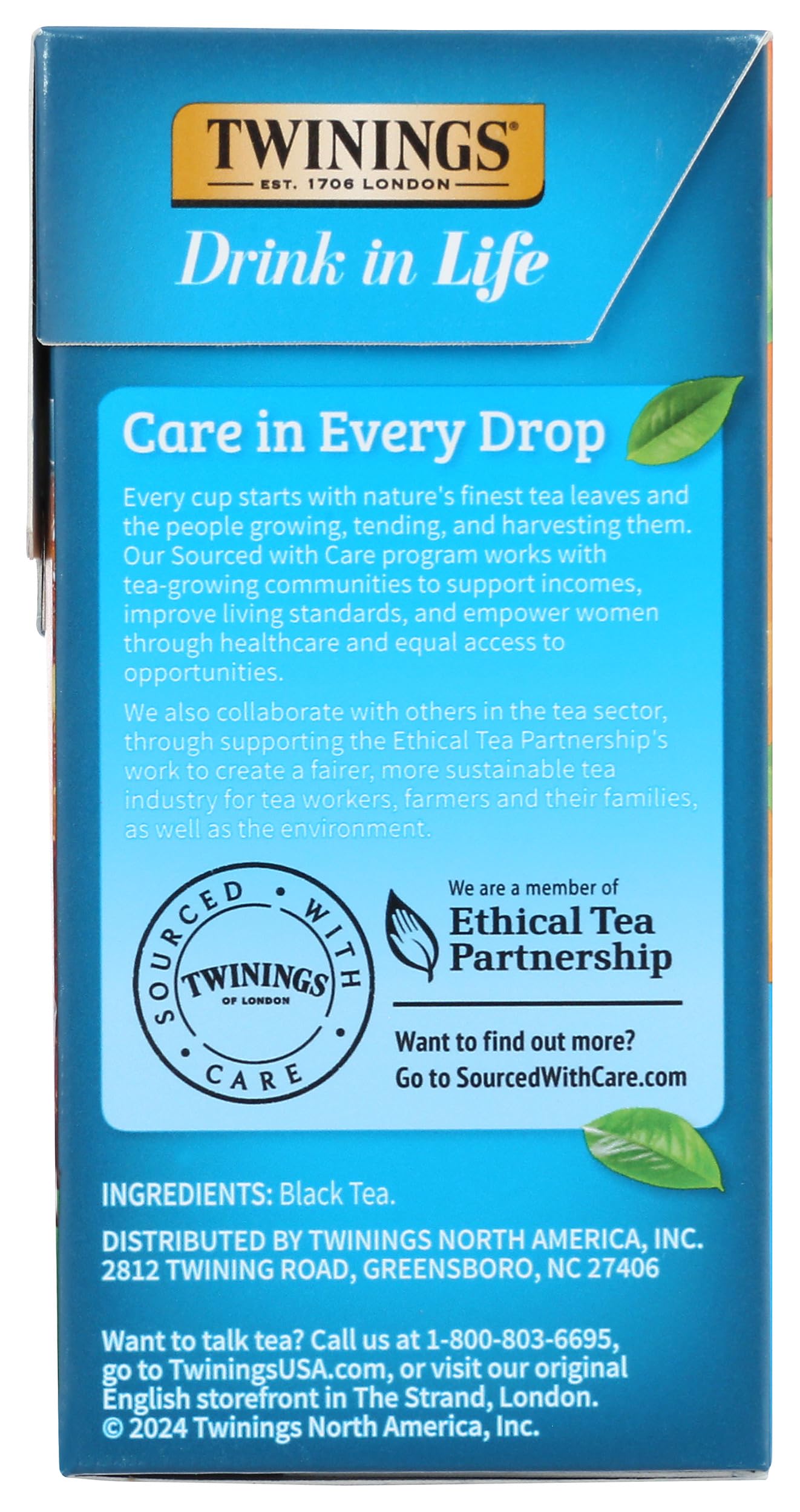 Twinings Pure Black Iced Tea Bags steeped in glass shows vibrant amber infusion