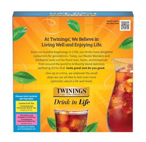 Twinings Pure Black Iced Tea Bags tea leaves detail emphasizes quality
