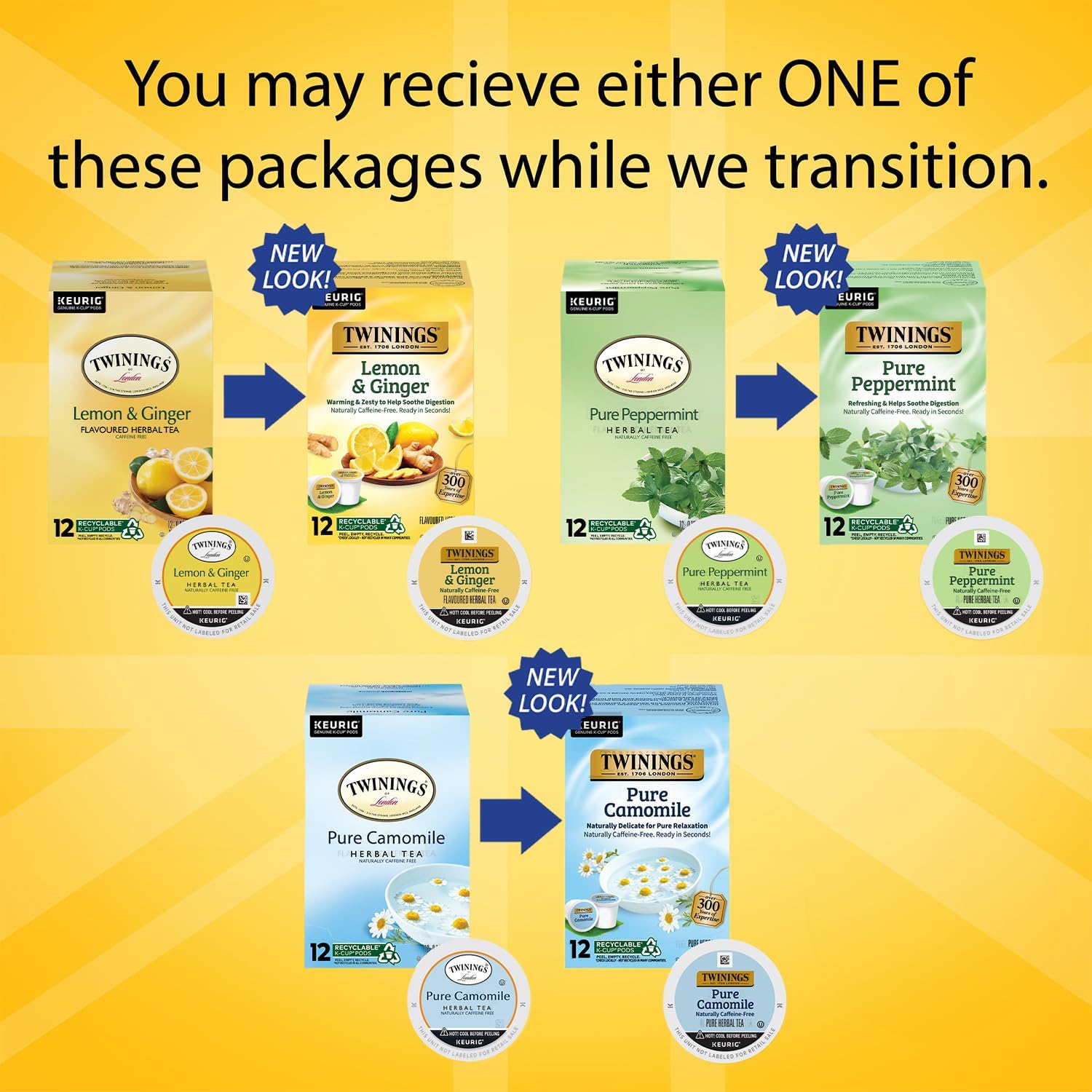 Twinings Pure Camomile tea K-Cup pod for calming caffeine-free evenings