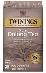 Twinings Pure Oolong Tea box packaging showcases premium selection.