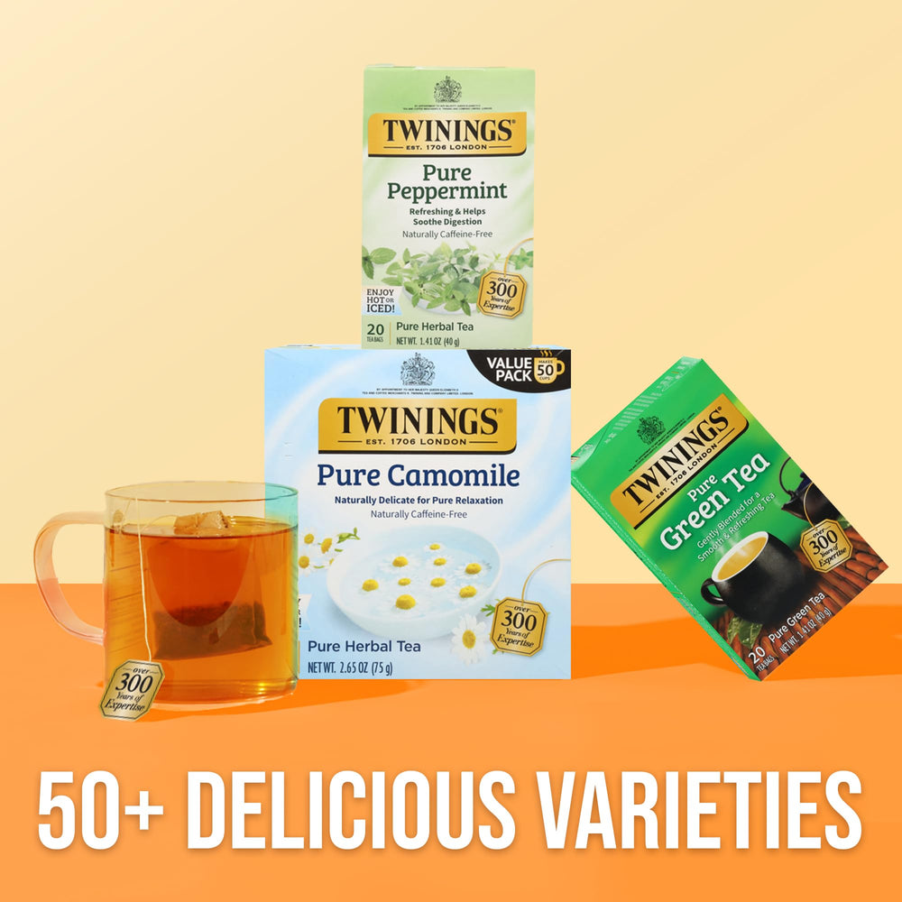 Twenty-count Twinings peppermint tea box ready for hot or iced brew