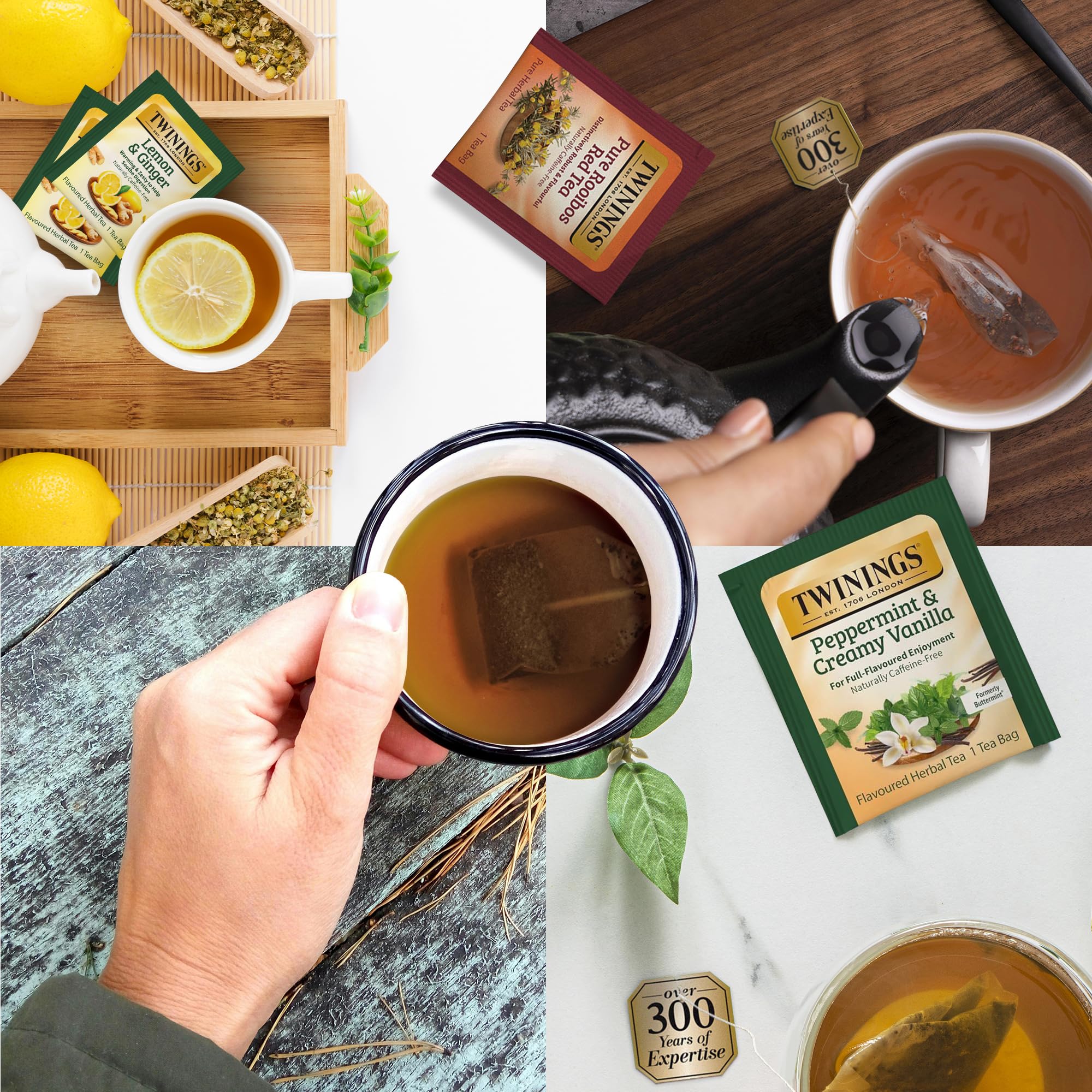 Twinings Pure Peppermint tea bags offer refreshing lift without caffeine
