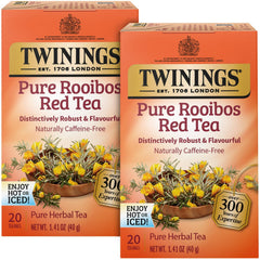 Twinings Pure Rooibos Red Tea bags for fresh daily enjoyment.