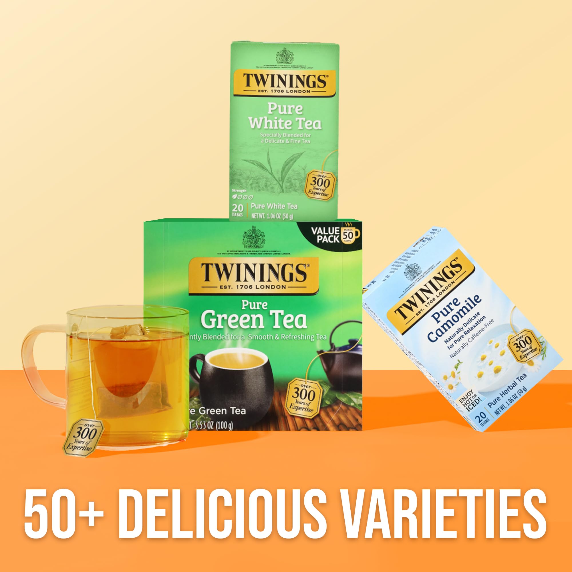 Twinings Pure White Tea on shelf display signaling trusted quality.