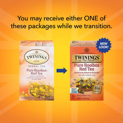 Twinings Rooibos Red Tea brewed cup with bright red color.