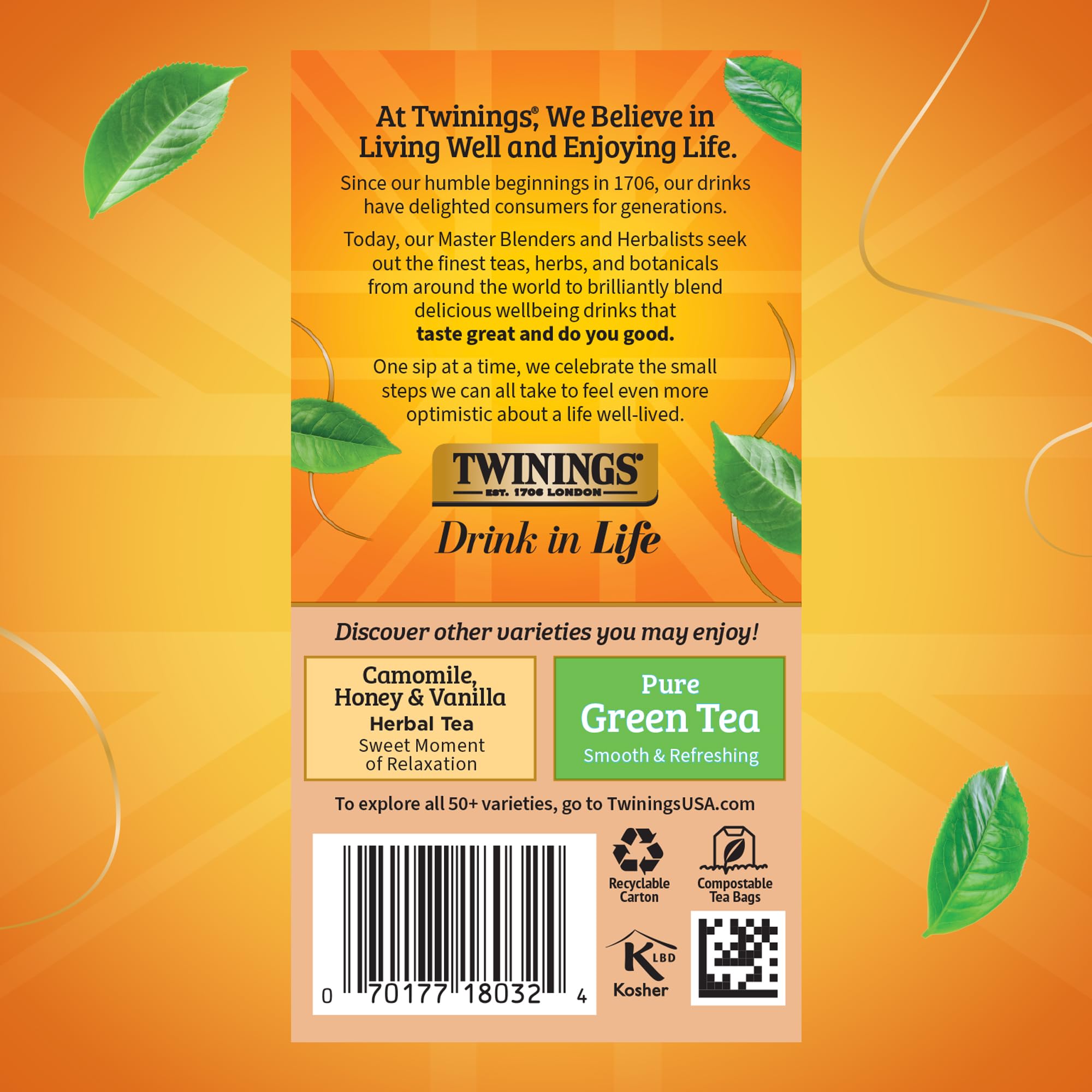 Twinings Rooibos steeped cup releasing warm aroma.