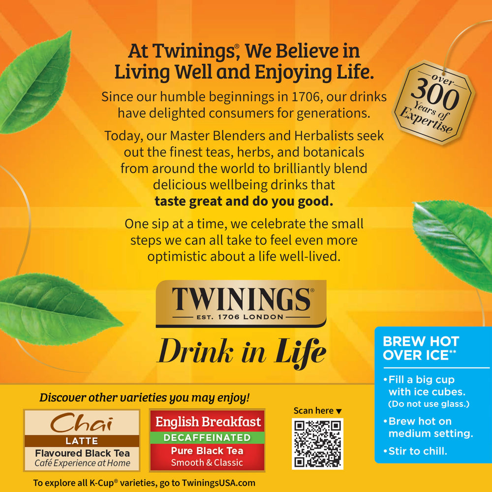 Twinings tea pods ideal for hot or iced preparations.