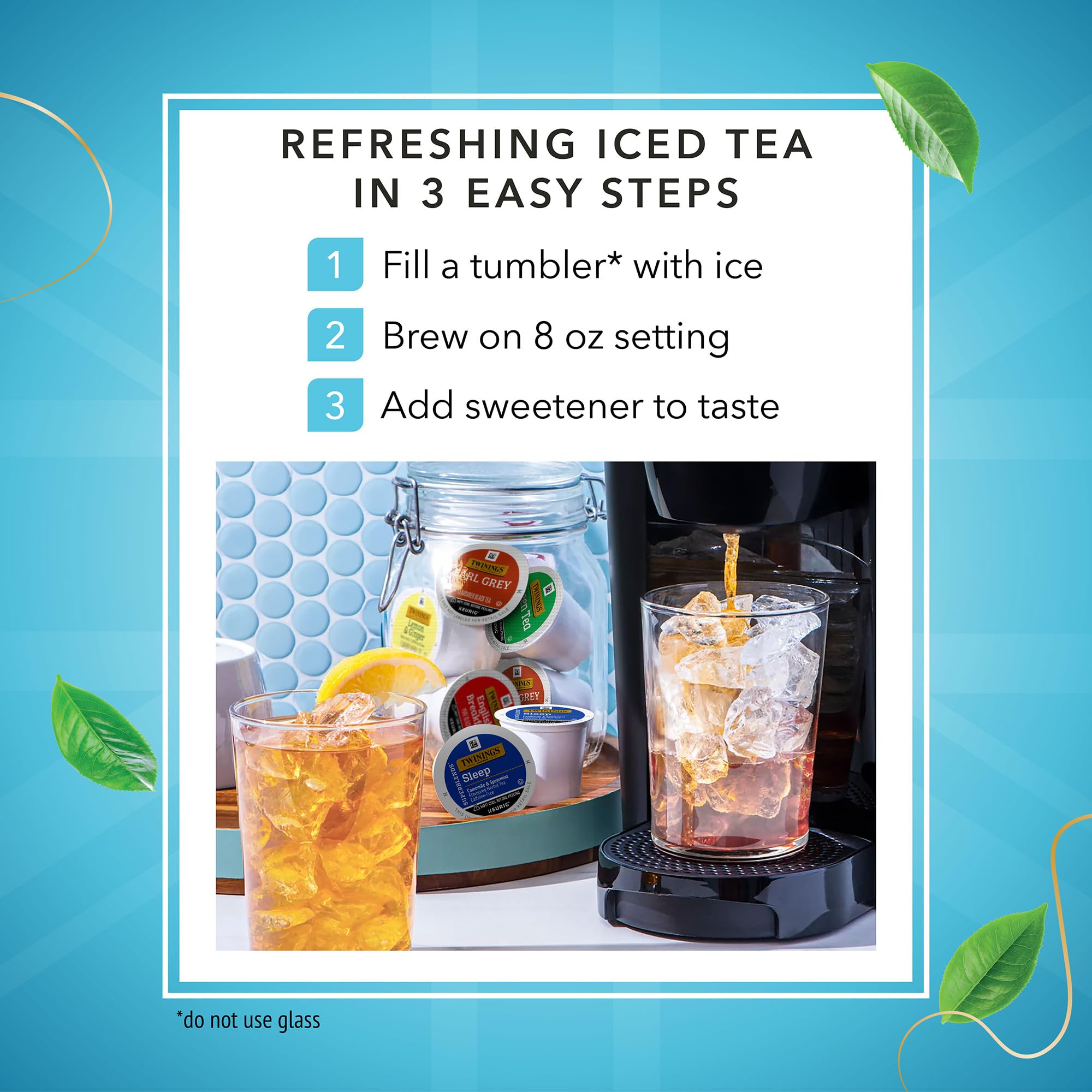 Closeup of Twinings Sleep label highlighting chamomile and spearmint notes