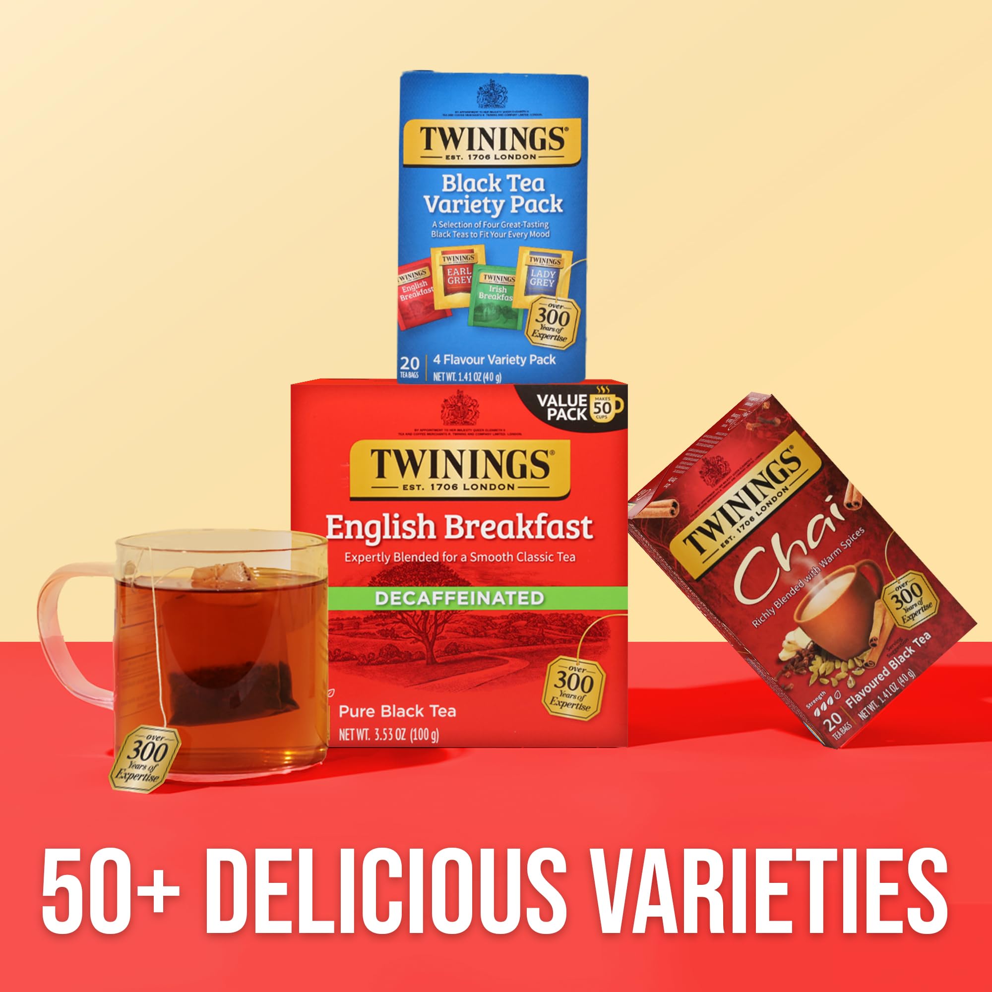 Twinings steaming cup of black tea ready to enjoy