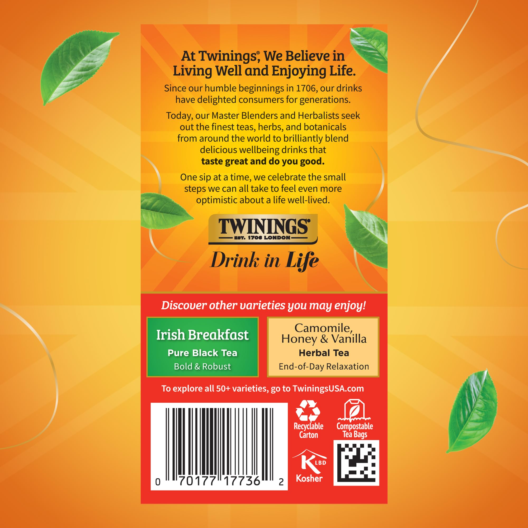Twinings tea bag freshness seal, ensuring consistent taste in every steep.