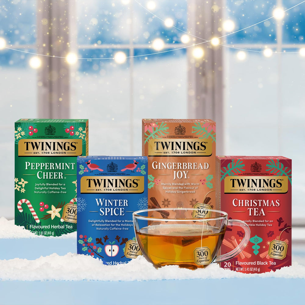 Twinings tea bag steeping in cup to reveal rich color