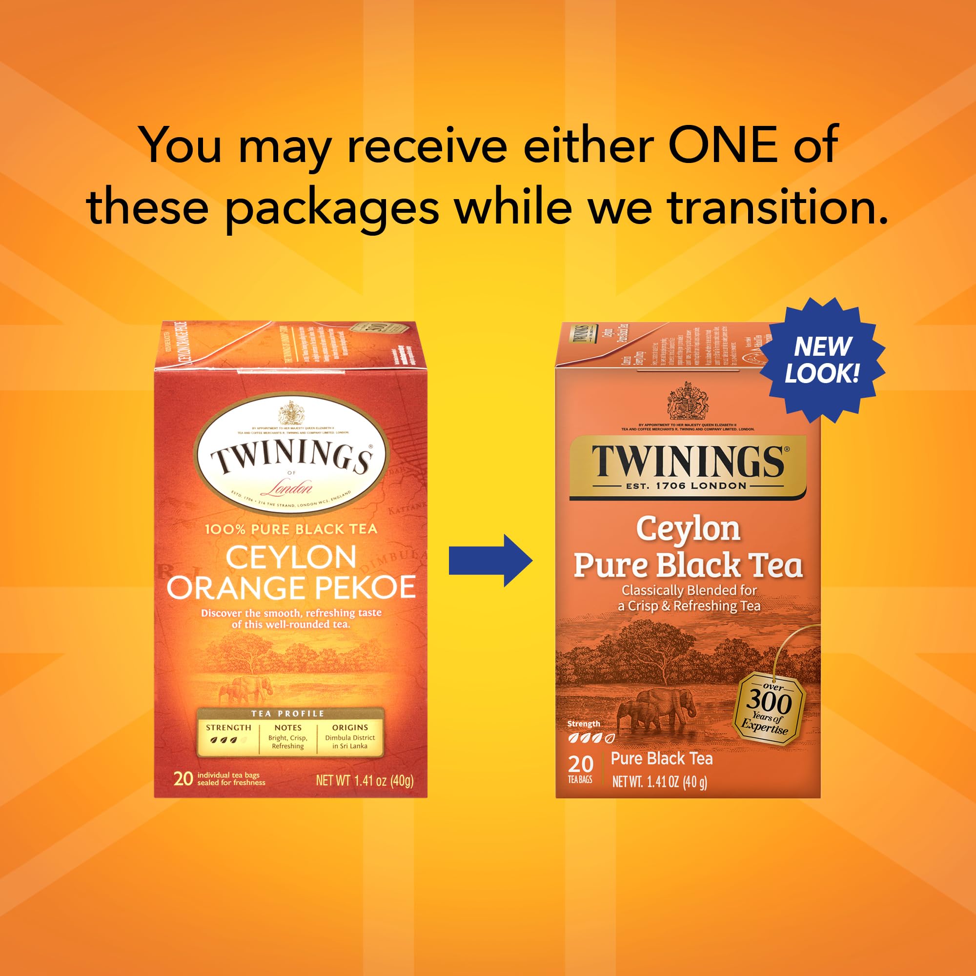 Steaming cup reveals Twinings Ceylon Orange Pekoe rich flavor