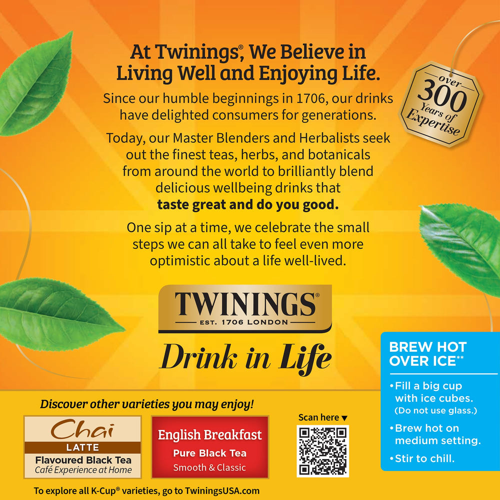 Twinings Earl Grey poured over ice to showcase refreshing citrus notes.