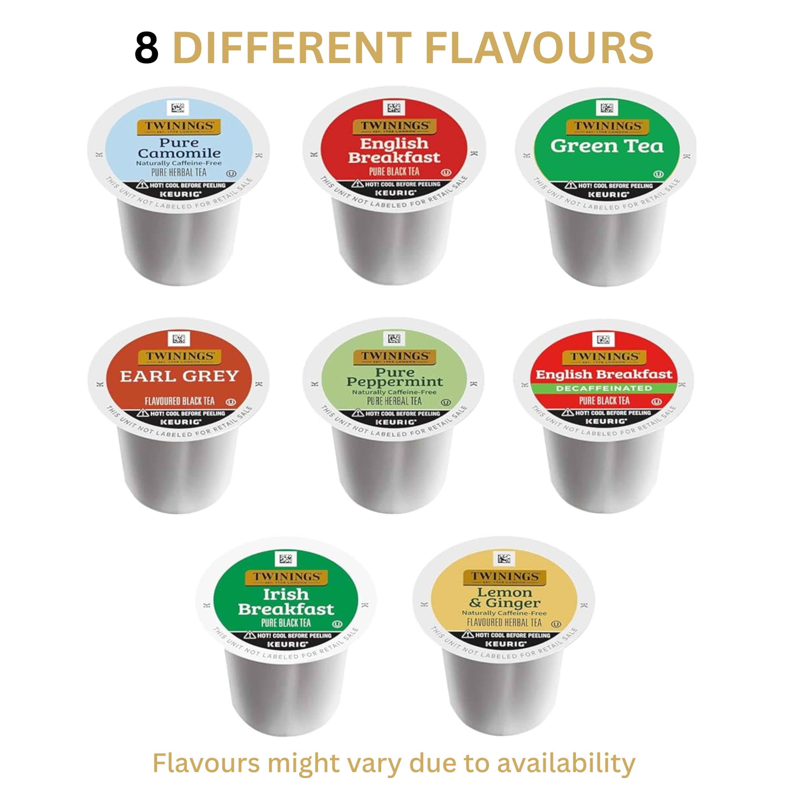 Twinings Tea K Cup sampler box back view, ideal for gifting