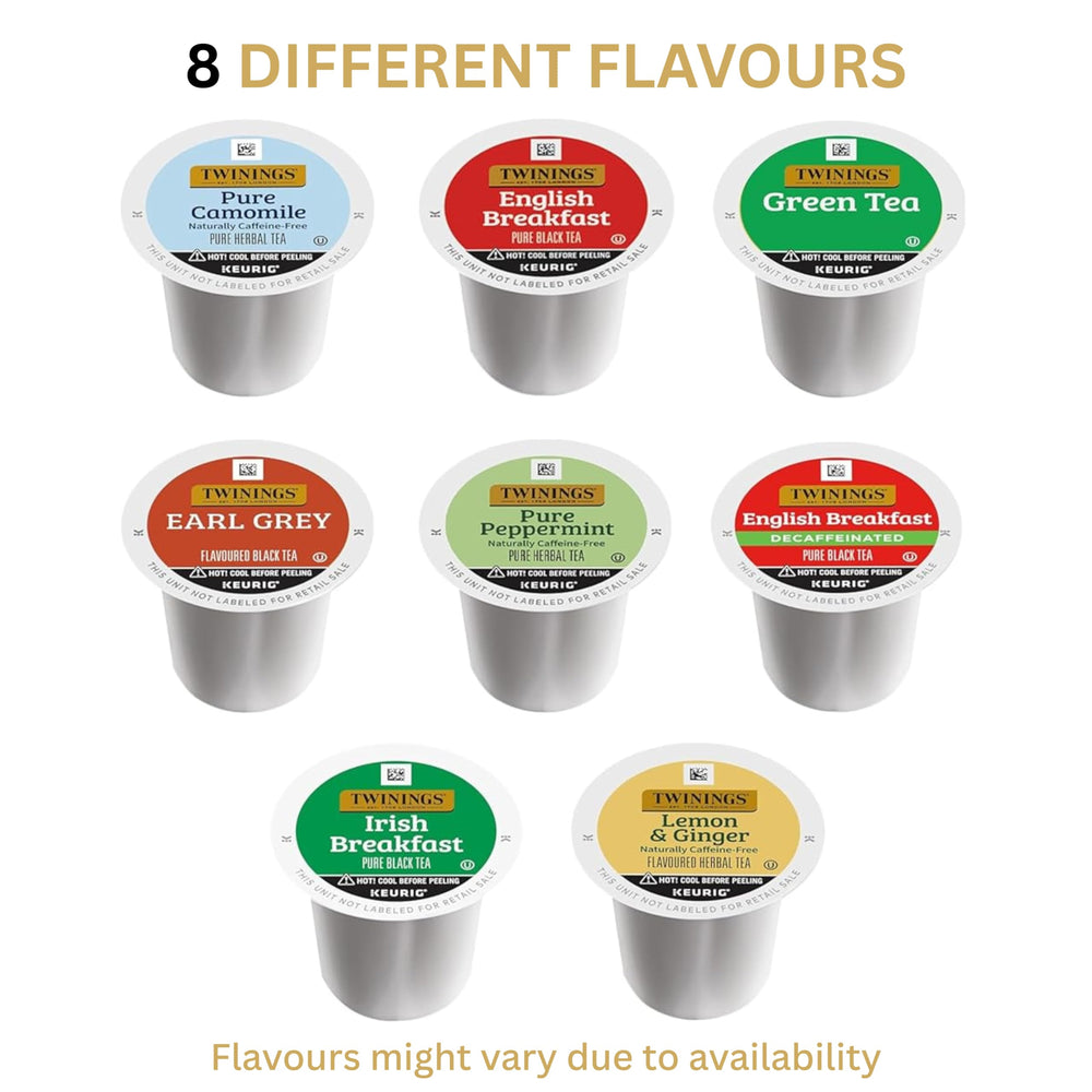Twinings Tea K Cup sampler box back view, ideal for gifting