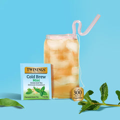 Twinings Unsweetened Cold Brew Tea Bags displayed for iced tea.