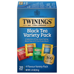 Twinings variety pack box showing four black teas for versatile mornings