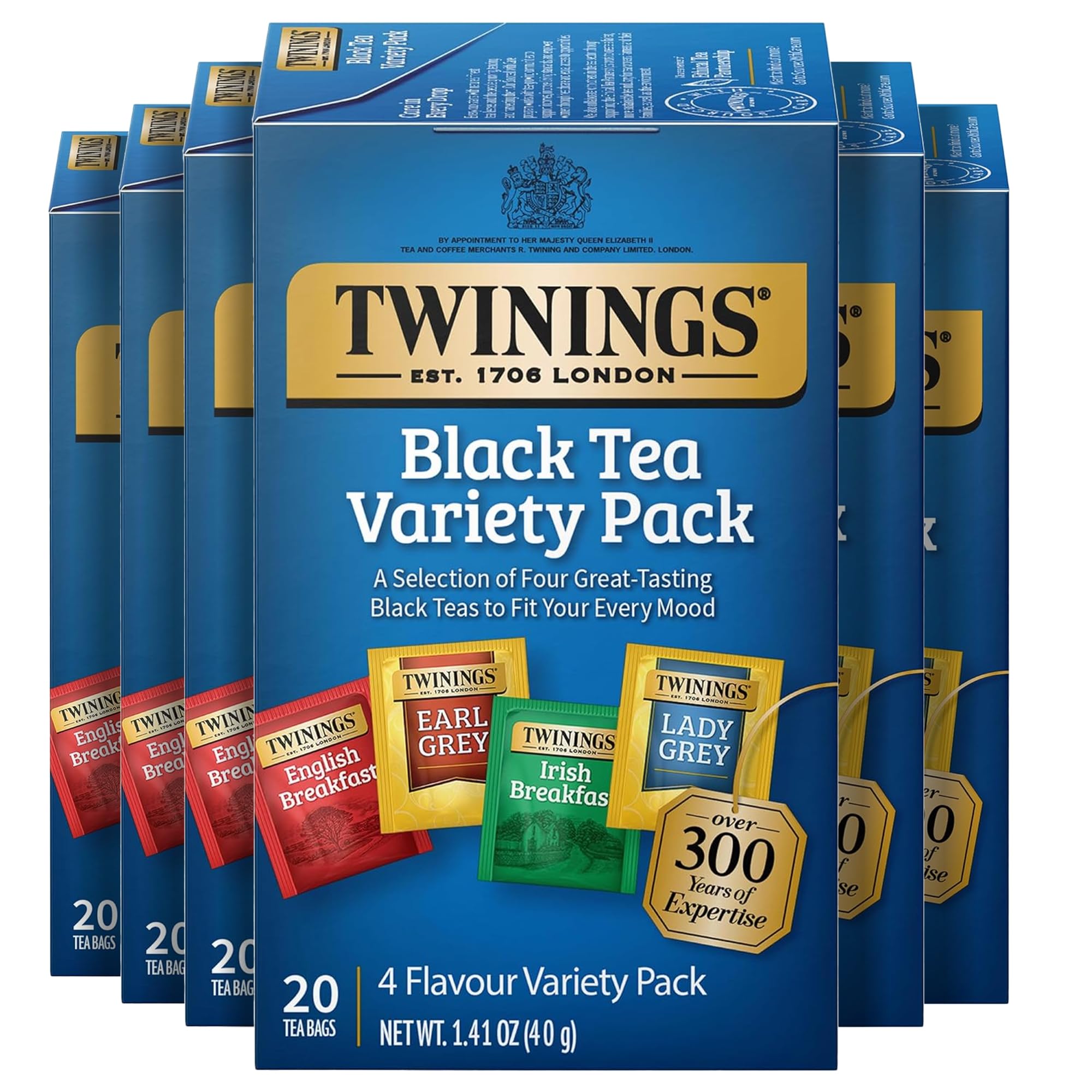 Twinings variety pack English Breakfast tea bags for a robust morning cup