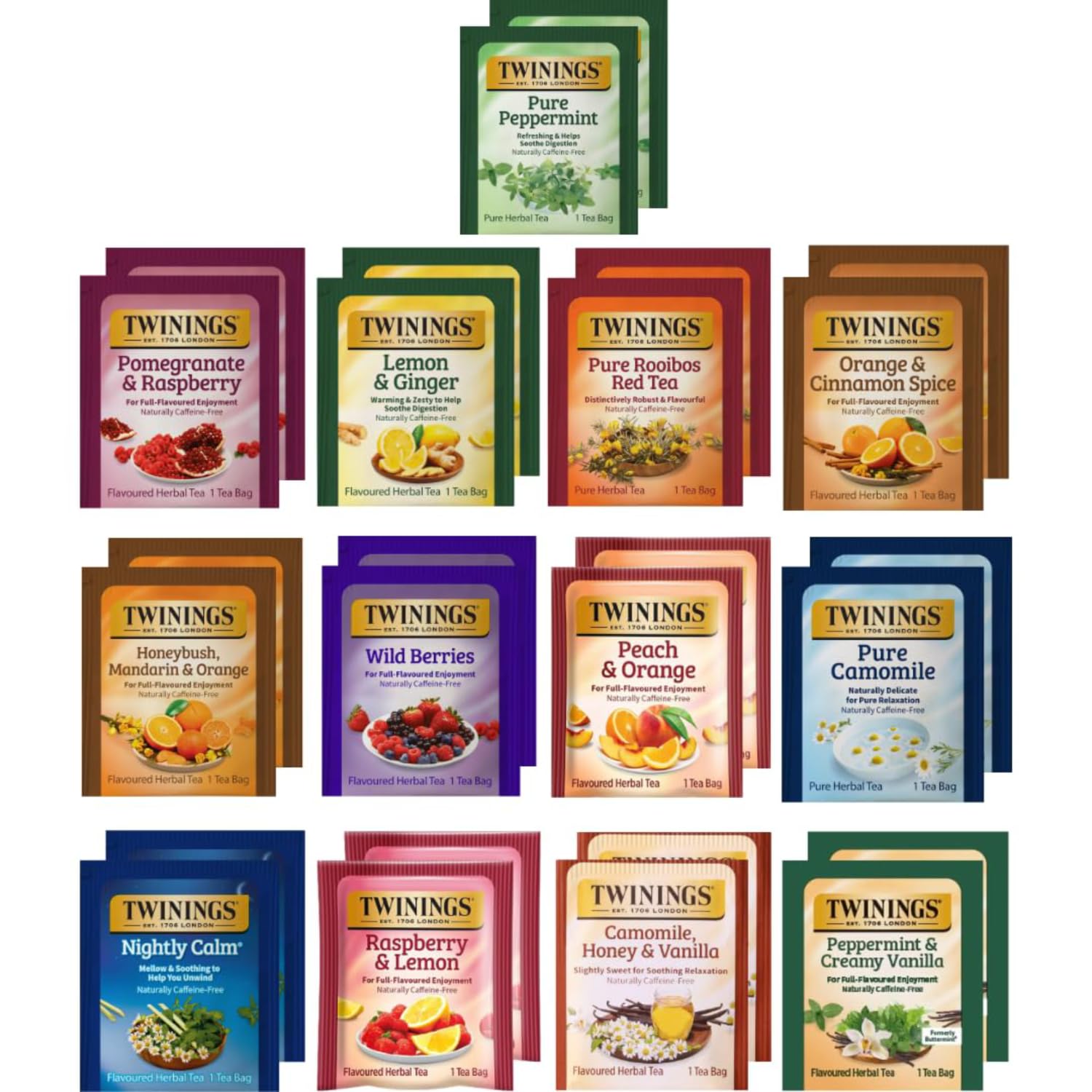 Twinings variety pack front view with 26 tea bags for flavor exploration