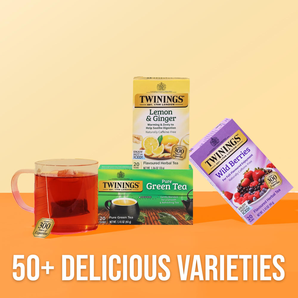 Aromas of raspberries and berries in Twinings Wild Berries offer a fruity option