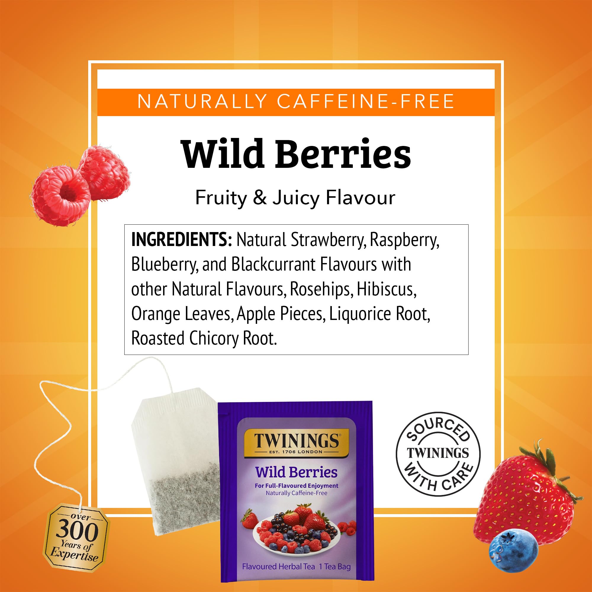 Twinings Wild Berries Herbal Tea aroma highlights fruity notes and inviting scent