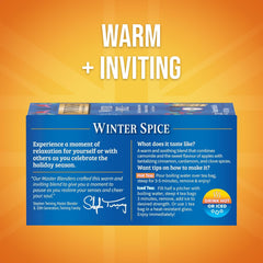 Twinings Winter Spice cup of hot tea releasing warm aroma for winding down.