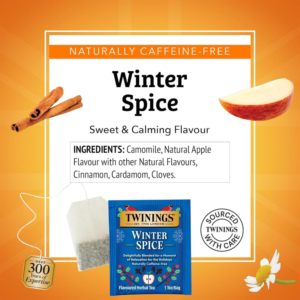 Twinings Winter Spice Tea spices cardamom cloves, fragrant notes in every cup.