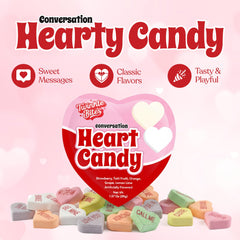 Twinkle Bites candy hearts featuring familiar phrases for classroom handouts