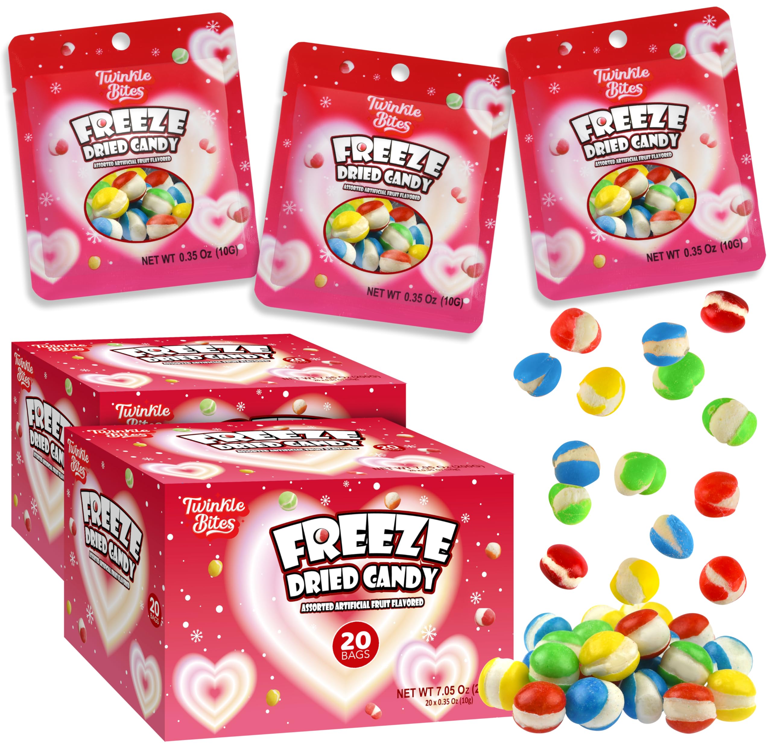 Twinkle Bites Valentines Day candy box front view ideal for gifting and parties