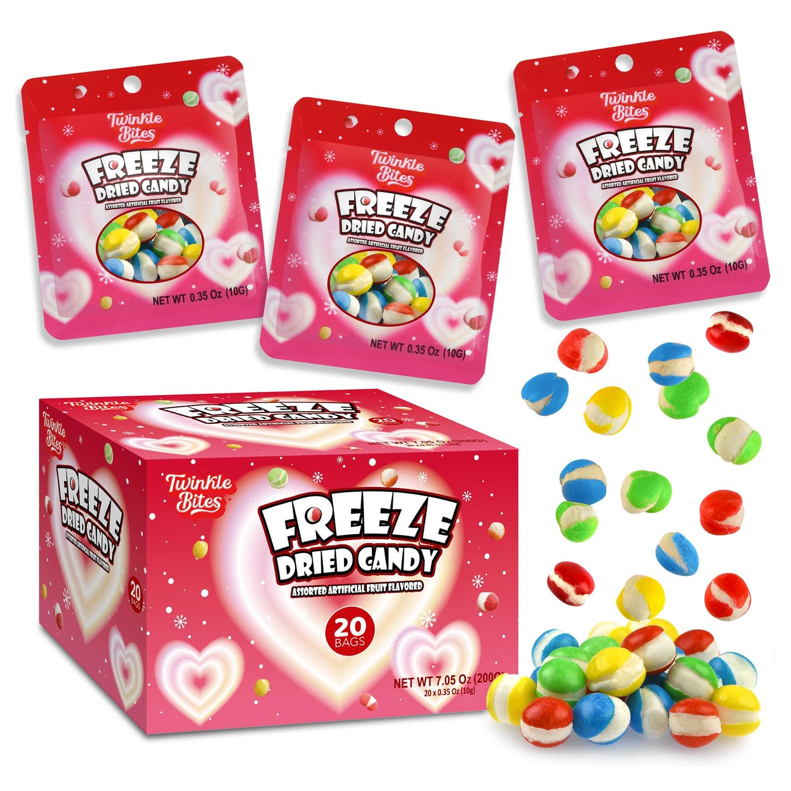 Twinkle Bites valentines freeze-dried candy 20-pack ideal for party favors
