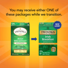 Twinings Irish Breakfast box on table, ready for daily ritual.