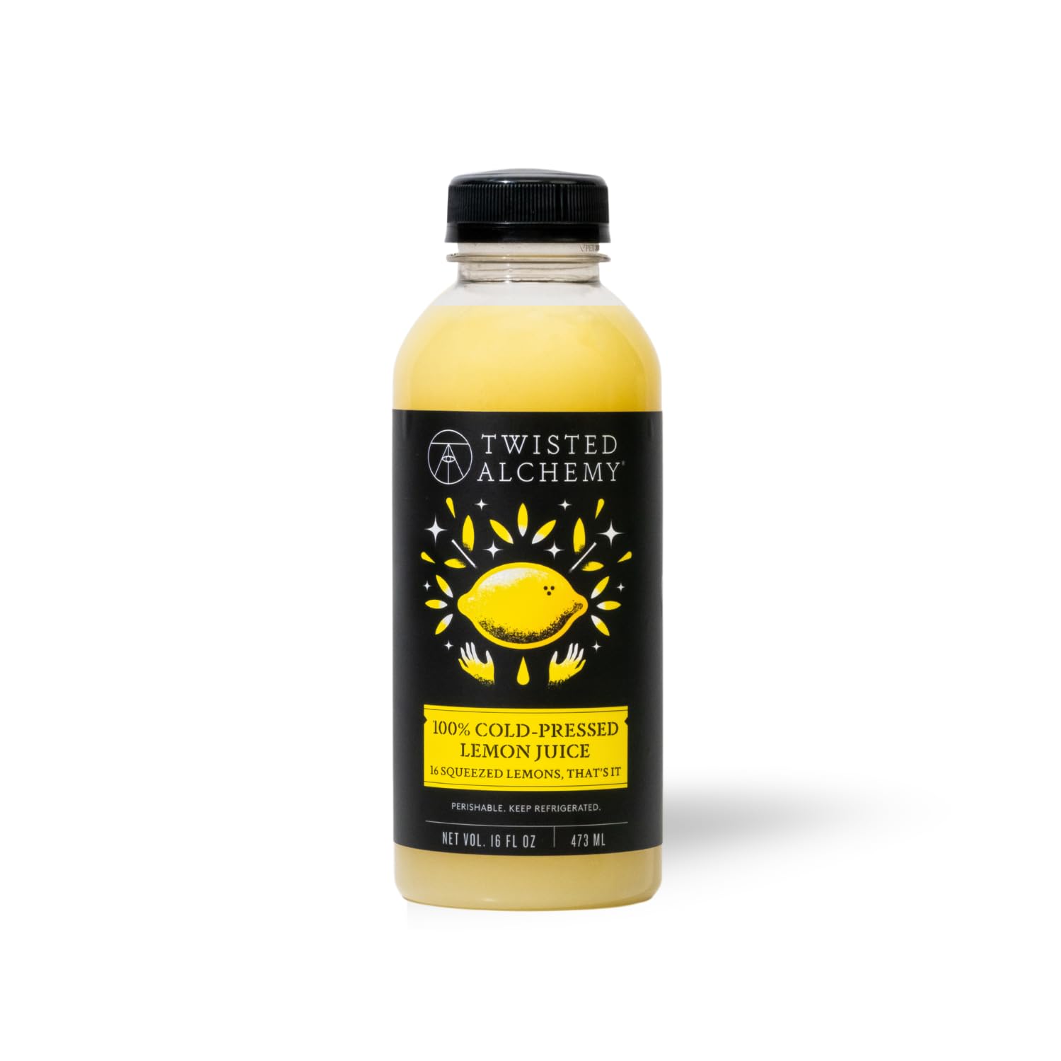 Twisted Alchemy Eureka Lemon Juice bottle for fresh citrus flavor in cocktails