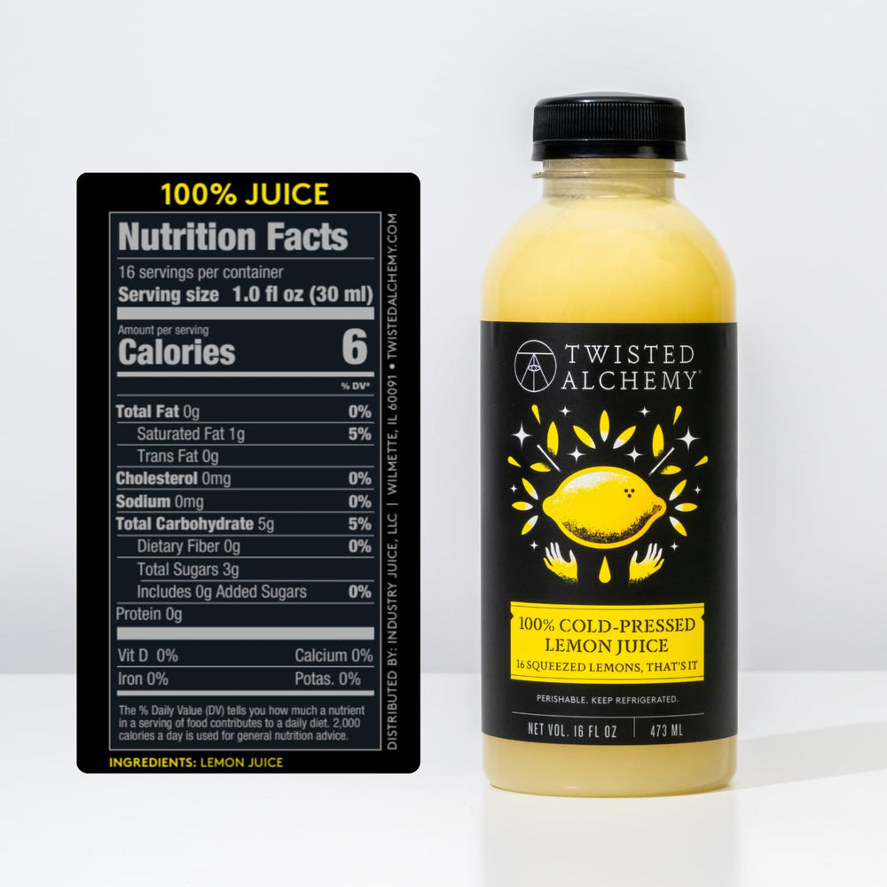 Twisted Alchemy hand squeezed lemon juice captures bright aroma and natural tartness